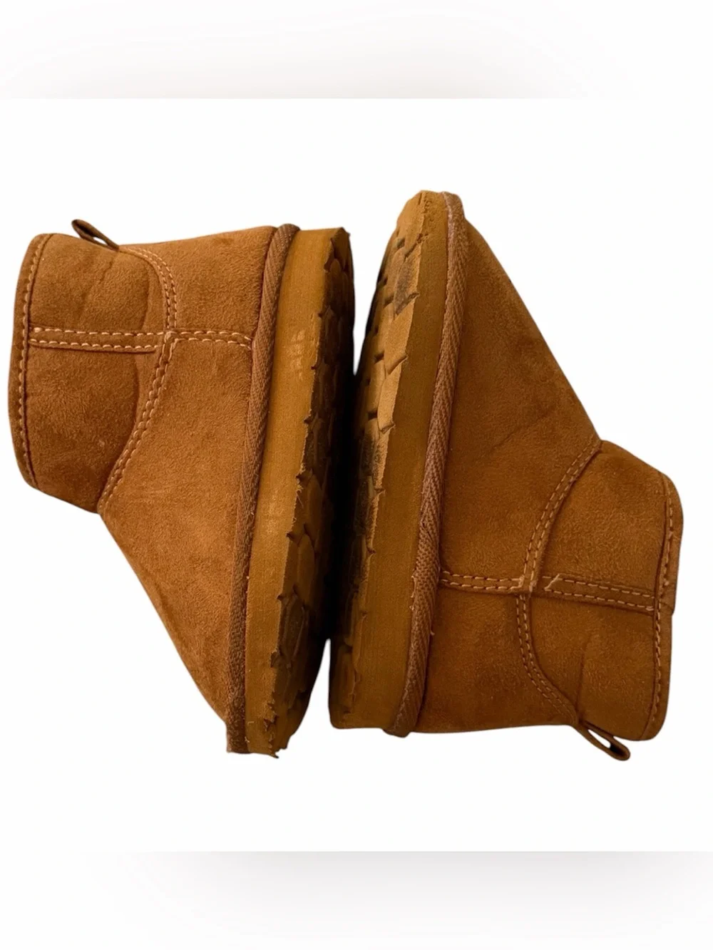 BABY GAP Sz 7 Chestnut faux Suede Fleece-Lined Baby Booties